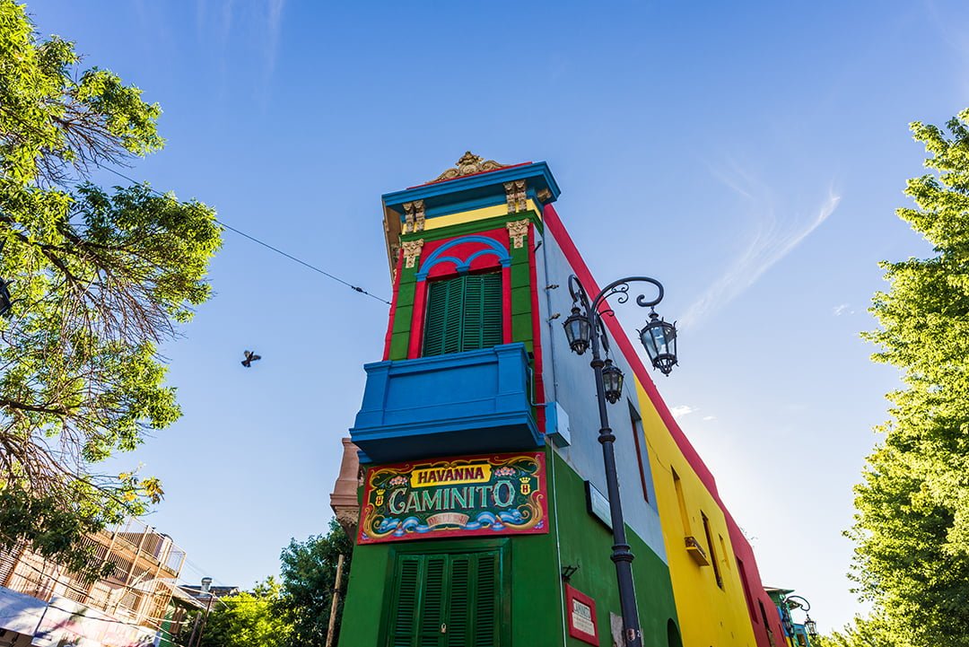 Traditional colorful house on Caminito street in La Boca neighborhood, Buenos Aires